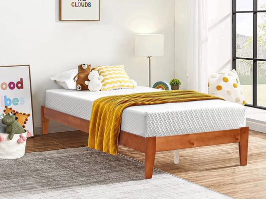 King Single Wooden Bed Frame - Oak