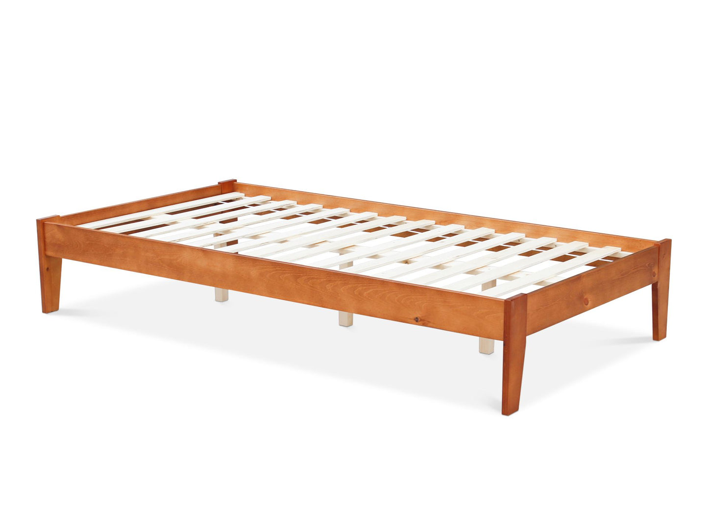 King Single Wooden Bed Frame - Oak