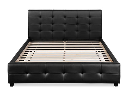 Air Leather Super King PU Bed Frame - Black