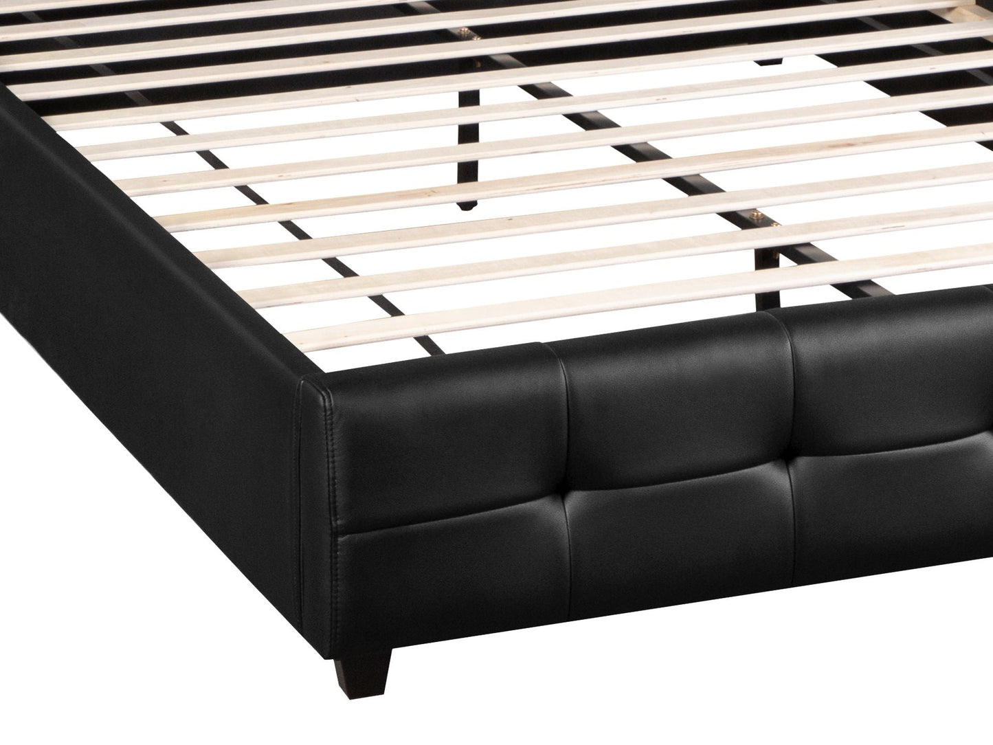 Air Leather Super King PU Bed Frame - Black
