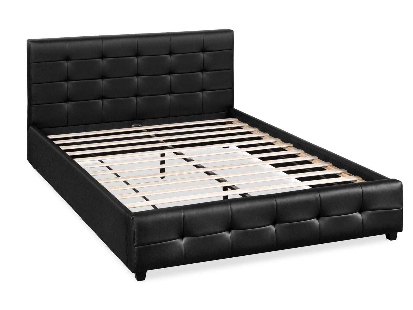 Air Leather Super King PU Bed Frame - Black