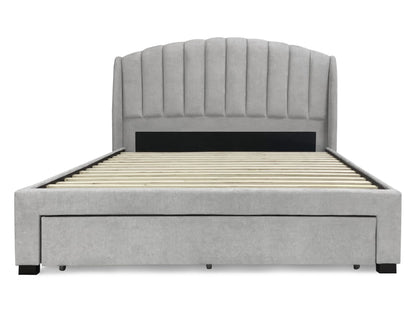 Bary Queen Bed Frame With Storage - Light Grey