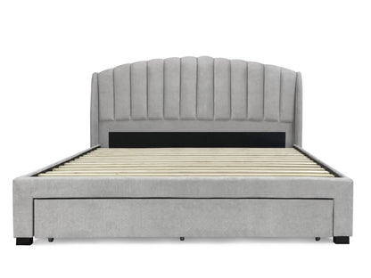 Bary King Bed Frame With Storage - Light Grey