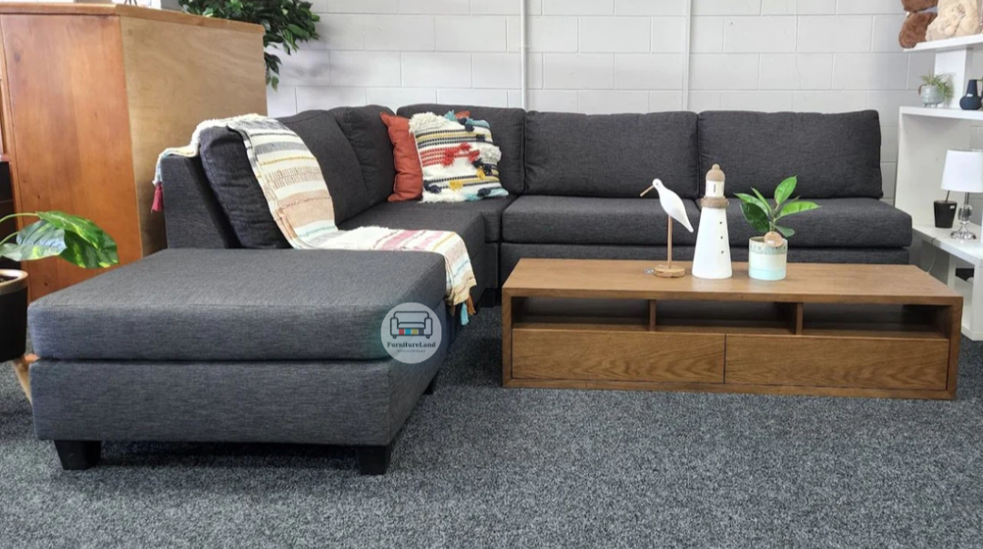 Brett Fabric Modular Corner Sofa with Ottoman | NZ Made