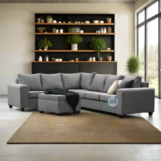 Parkham Corner Fabric Sofa with Ottoman | NZ Made