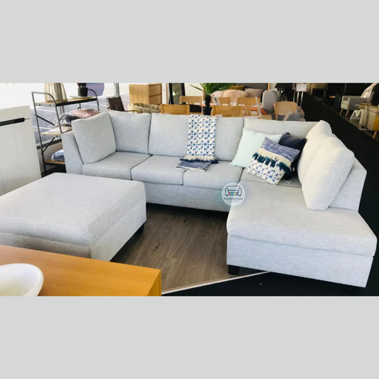 Jamie Fabric Sofa with Chaise & Ottoman | NZ Made