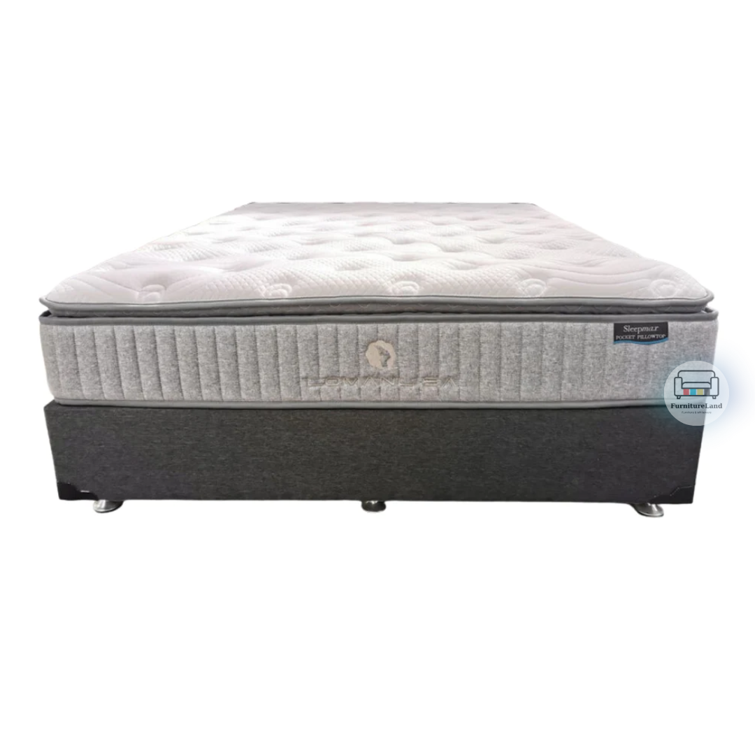 Sleepmax Pocket Spring Mattress Pillow Top Mattress with Base