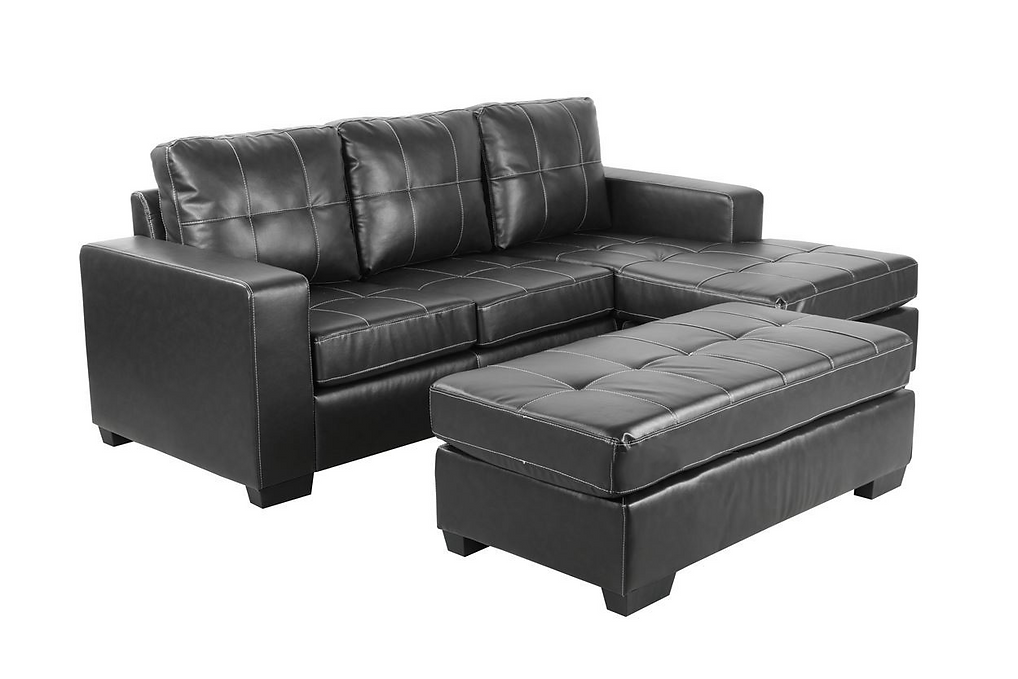Dark Brown Corner Leather Lounge Suite