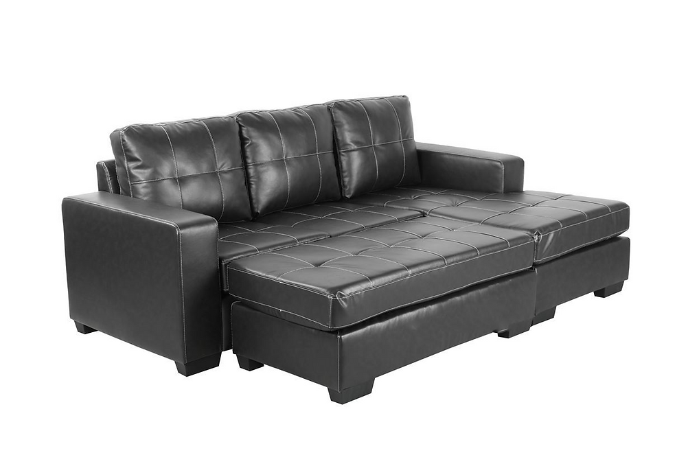 Dark Brown Corner Leather Lounge Suite