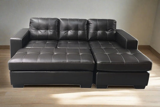Dark Brown Corner Leather Lounge Suite