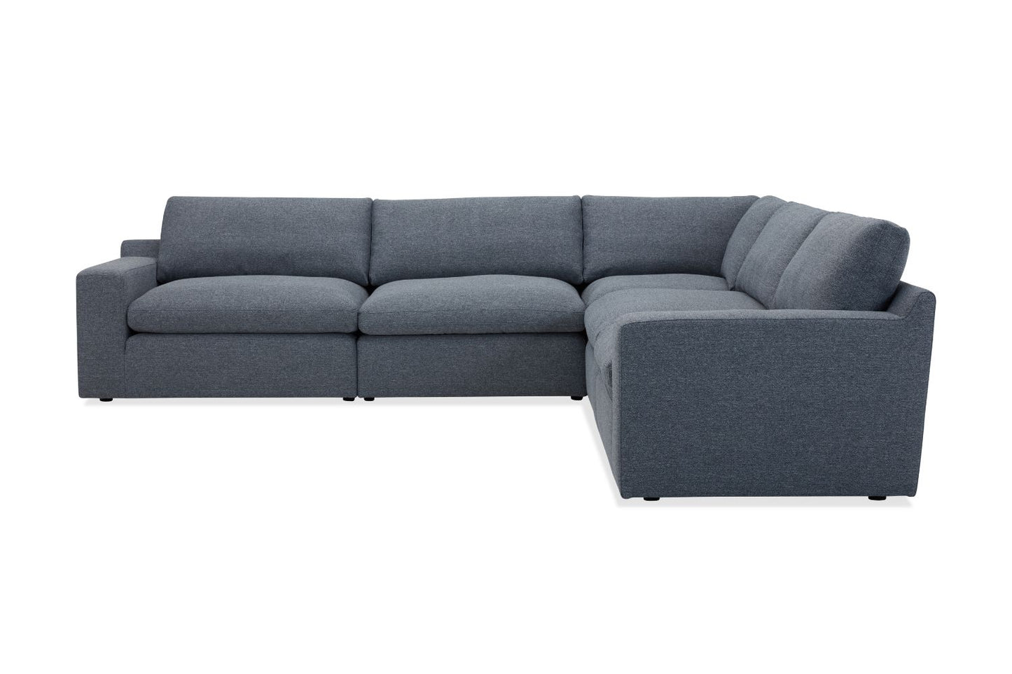 NOVA FEATHER FILLED FABRIC CORNER SOFA (DARK GREY)