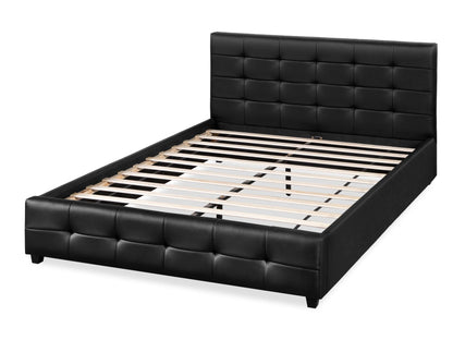 Air Leather Super King PU Bed Frame - Black