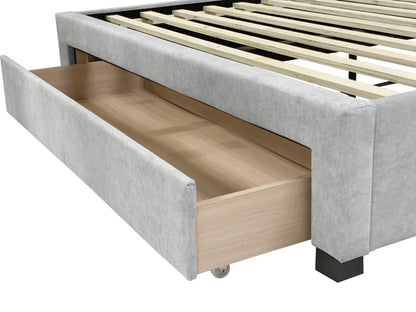 Bary Queen Bed Frame With Storage - Light Grey