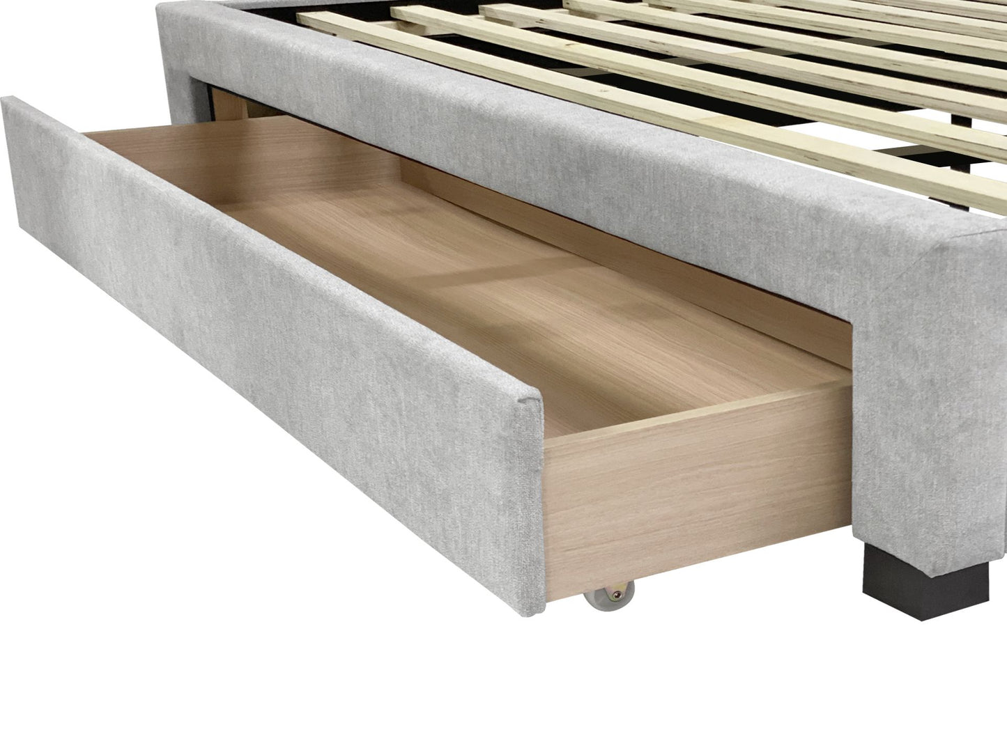 Bary King Bed Frame With Storage - Light Grey