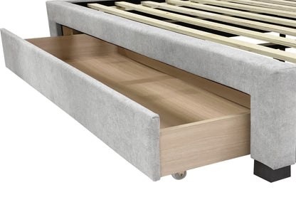 Bary King Bed Frame With Storage - Light Grey