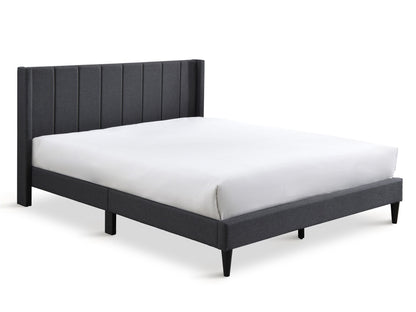 Oliver Queen Bed Frame - Dark Grey