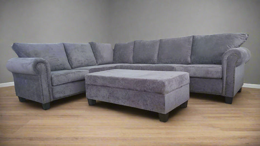 Barney Fabric Corner Sofa with Ottoman | NZ Made