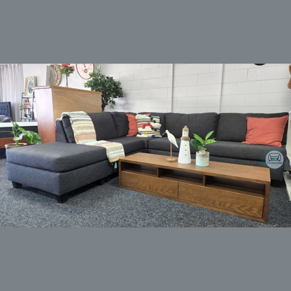 Brett Fabric Modular Corner Sofa with Ottoman | NZ Made