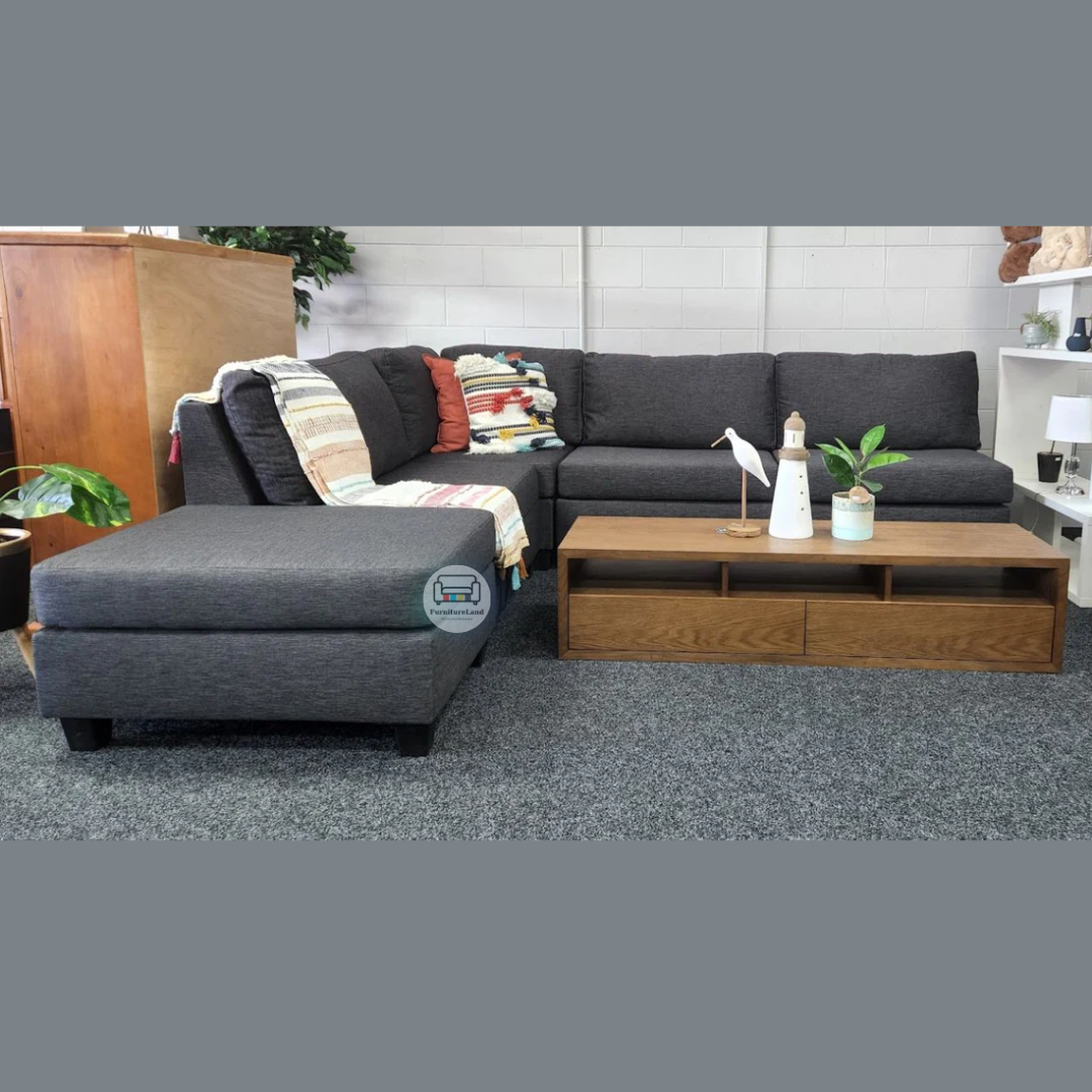 Brett Fabric Modular Corner Sofa with Ottoman | NZ Made