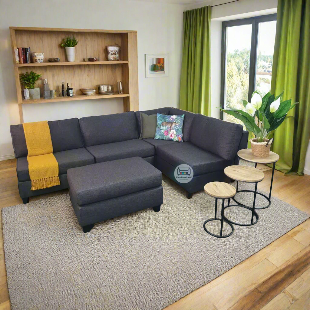 Brett Fabric Modular Corner Sofa with Ottoman | NZ Made