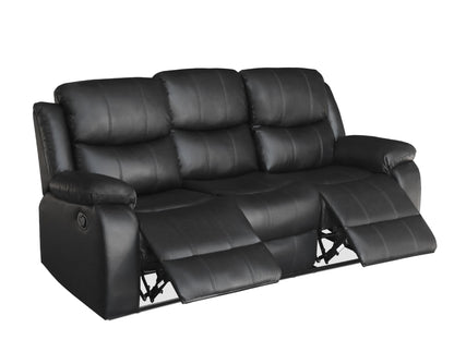 Washington 3 Seater Recliner Lounge Suite | Black