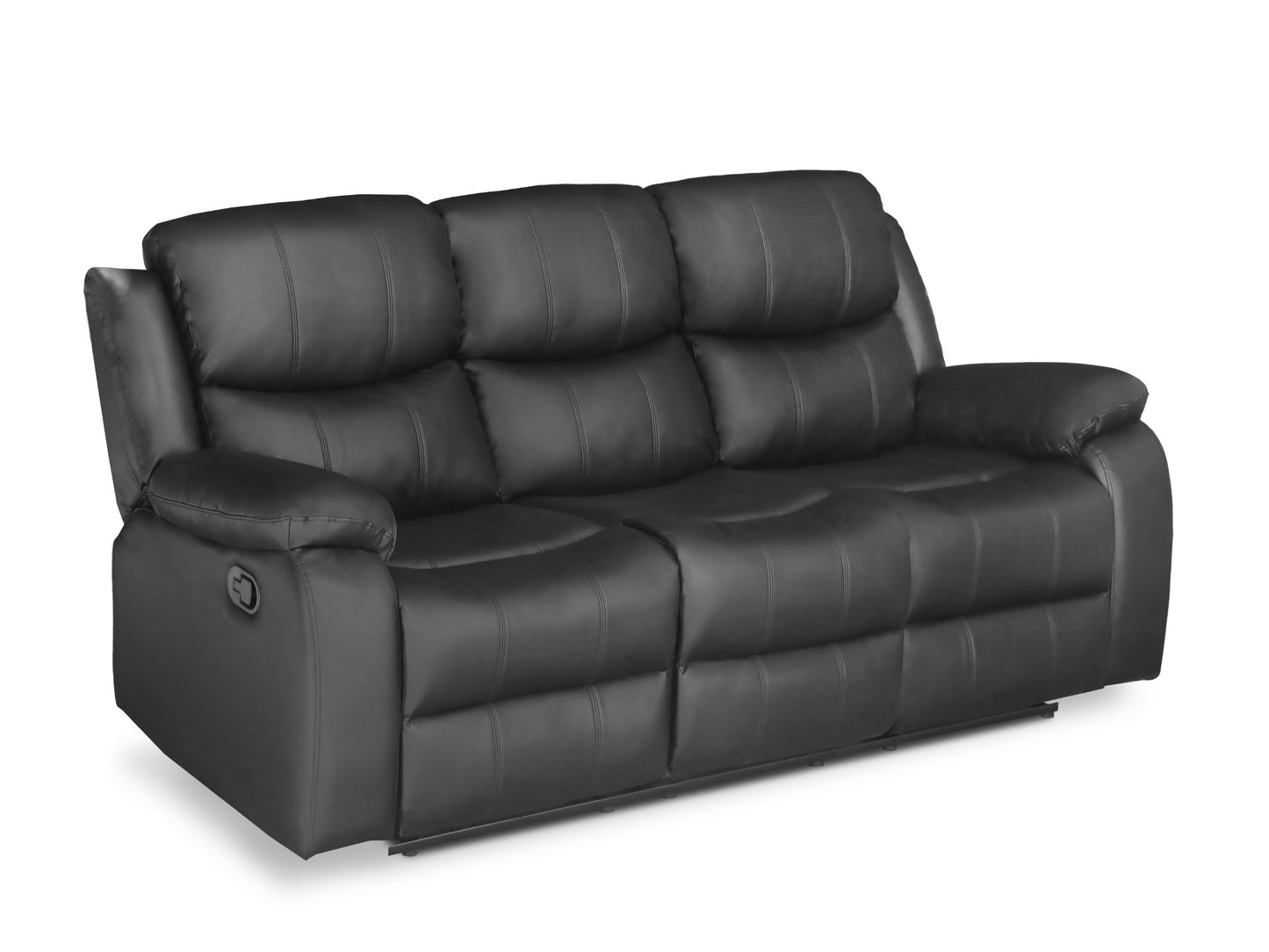 Washington 3 Seater Recliner Lounge Suite | Black